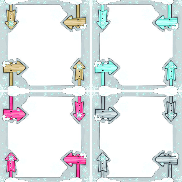 带有木制箭头和雪的Copyspace图片下载