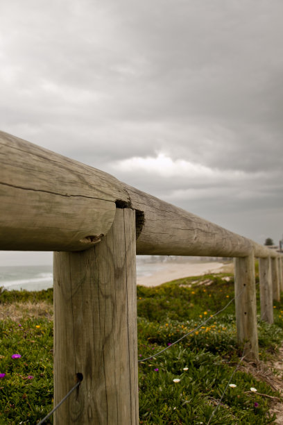 海滨栅栏。图片下载
