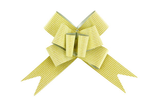 金色的蝴蝶结的礼物。丝带。孤立在白色图片下载