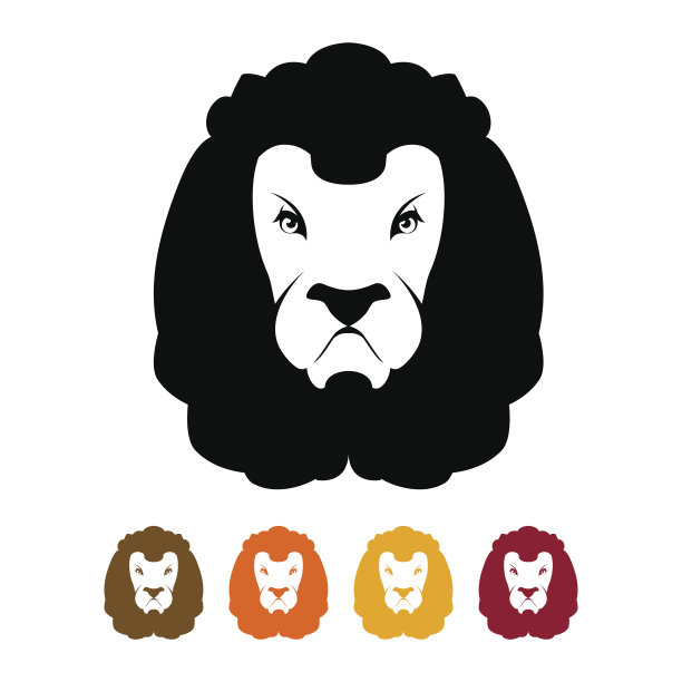 狮子兔轮廓。捕食者。凶猛的野生动物图片下载