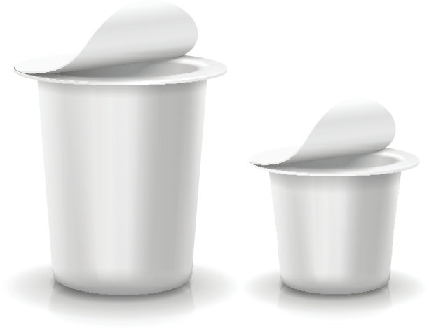 打开的白色杯状容器，装甜点、酸奶、图片下载