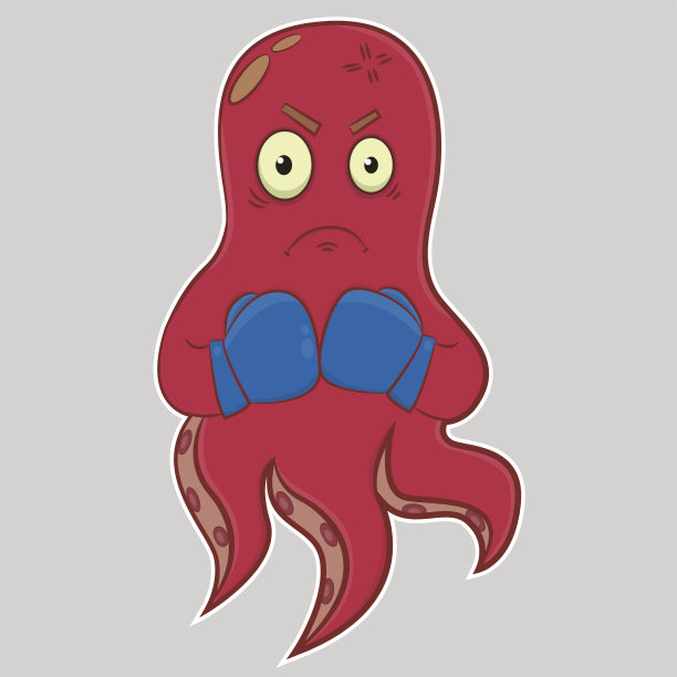 卡通人物章鱼。有趣的角色。向量图片下载