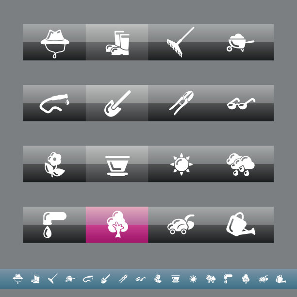 花园和园丁图标|灰色和粉色图片下载