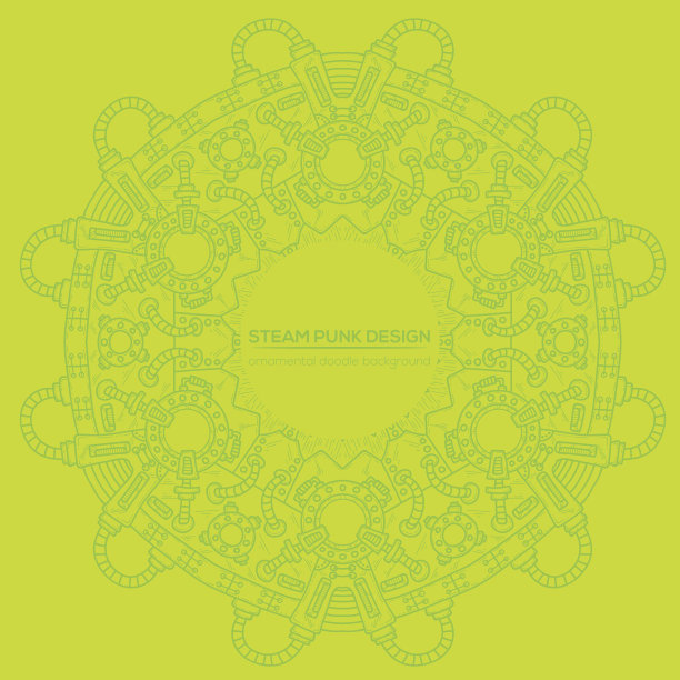 蒸汽朋克矢量设计与工业技术元素图片下载