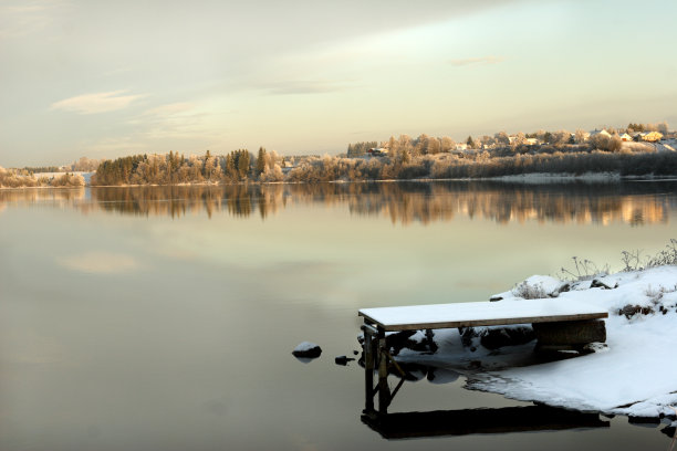 冬天的挪威湖图片下载