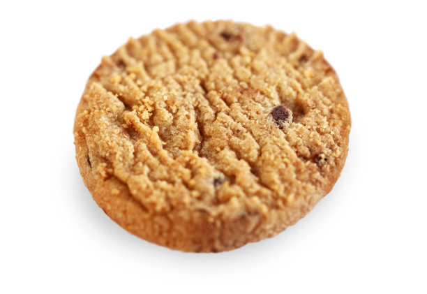 巧克力饼干，白色的孤立。图片下载