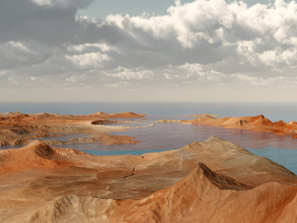 海边的火山口景观图片下载