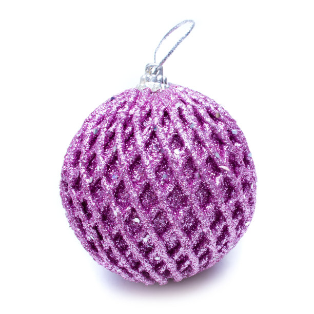 紫色的圣诞球图片下载