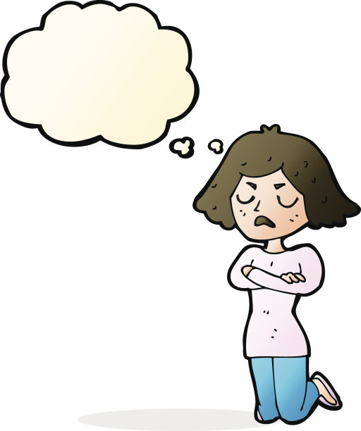 卡通烦女人用思想泡泡图片下载