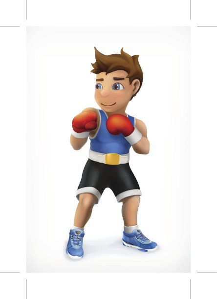 小拳击手，矢量图标图片下载