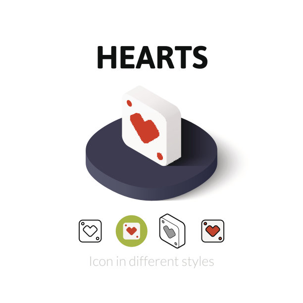 心形图标在不同的风格图片下载