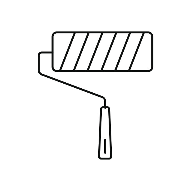 油漆滚筒线性图标。矢量插图。图片下载