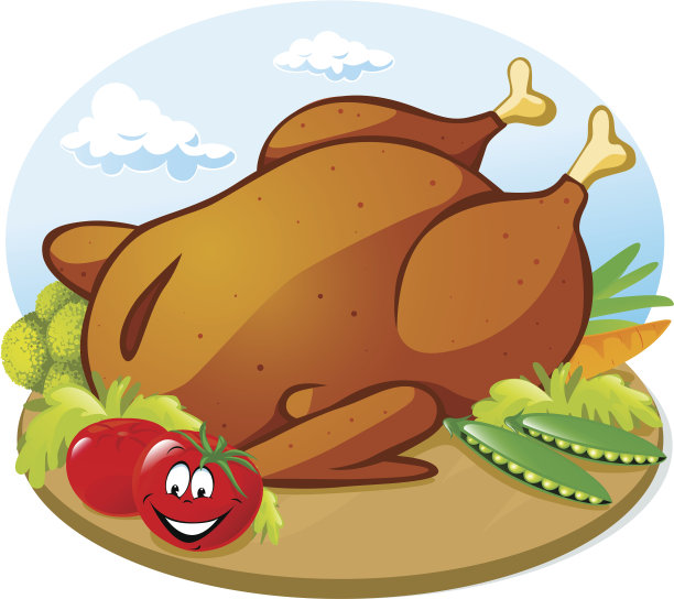 蔬菜烤鸡图片下载