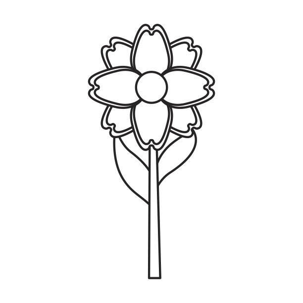 可爱的花朵孤立图标图片下载