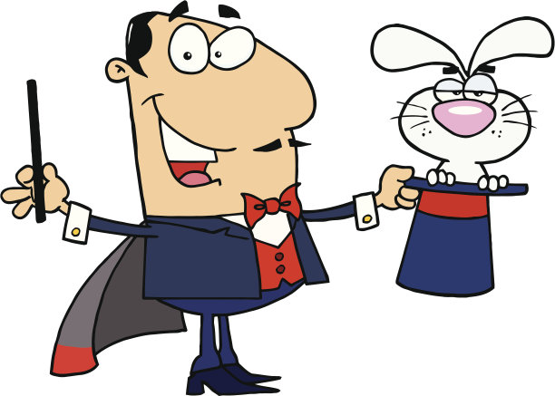 戴着白种人魔术师帽的臭兔子图片下载