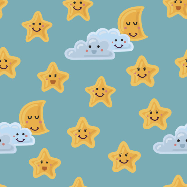 夜空无缝模式矢量图片下载