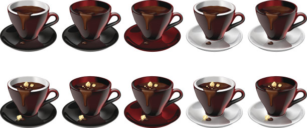 杯子放在碟子上，里面盛满了热巧克力和坚果图片下载