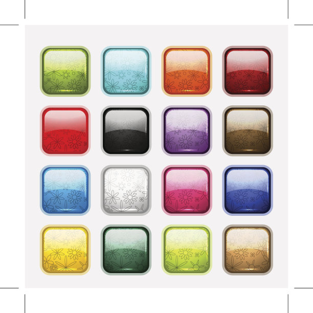 一套光滑的按钮图标为您的设计图片下载