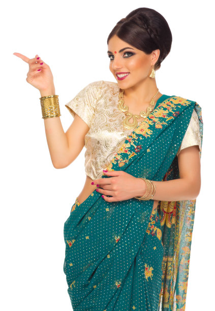 印度女子用手指手势图片下载