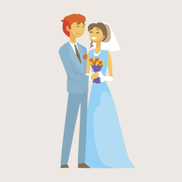 一对美丽恩爱的新娘和新郎正在享受他的婚礼图片下载