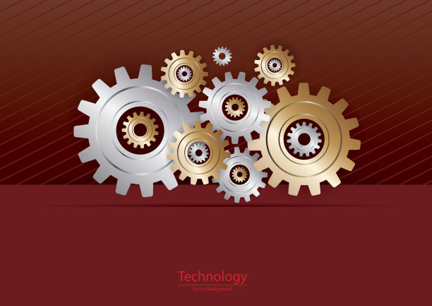 金属齿轮技术背景图片下载
