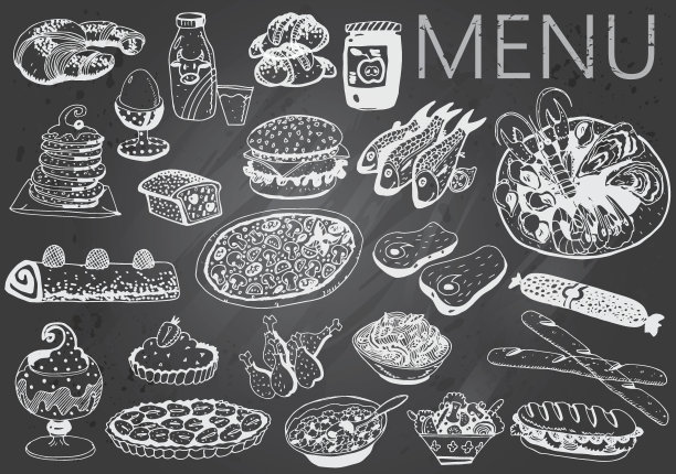 手绘黑板菜单图片下载