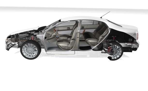 白色的汽车横截面图片下载