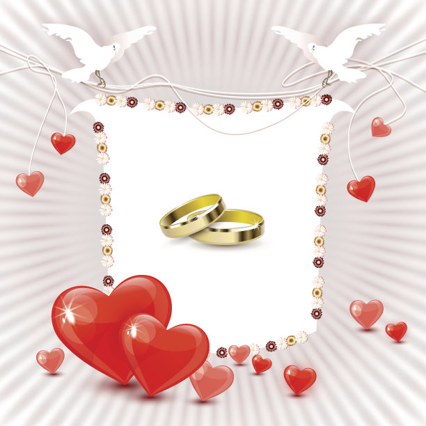 带戒指的婚礼请柬图片下载