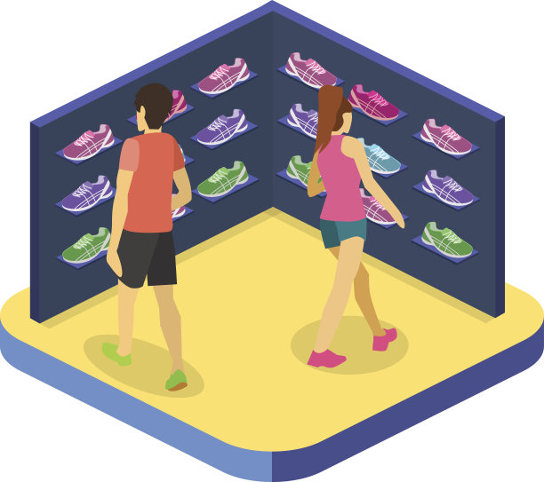 立体平面立体矢量商品，适合体育用品商店。图片下载