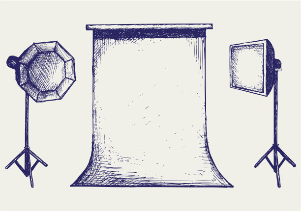 动画照片亭与背景和照明图片下载