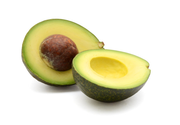 白色背景上分离的新鲜牛油果图片下载