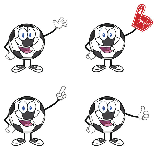 足球卡通吉祥物人物4。收藏集图片下载