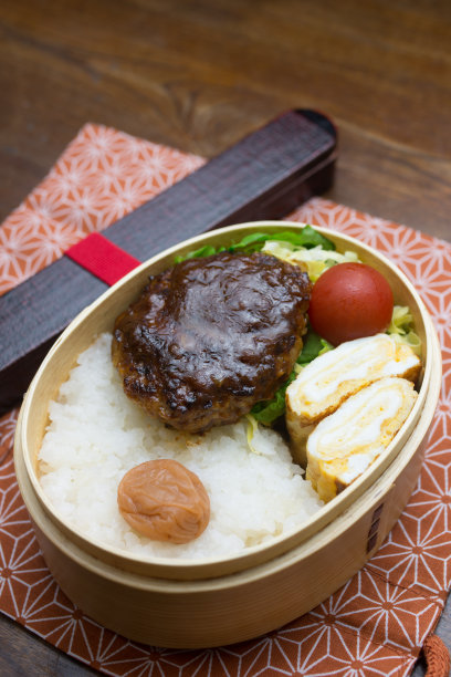 Japanese Cuisine Hamburg　Bento (ハンバーグ弁当)图片下载