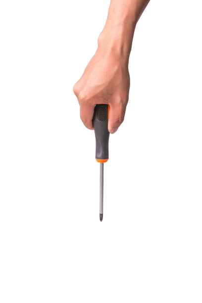 手握旧螺丝刀在白色图片下载