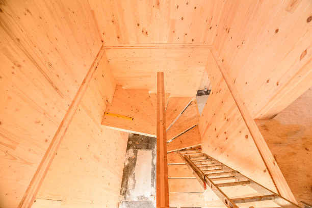 建筑节能被动式木房子。图片下载