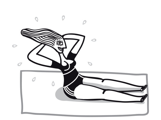 女人在地板上做腹部手术图片下载