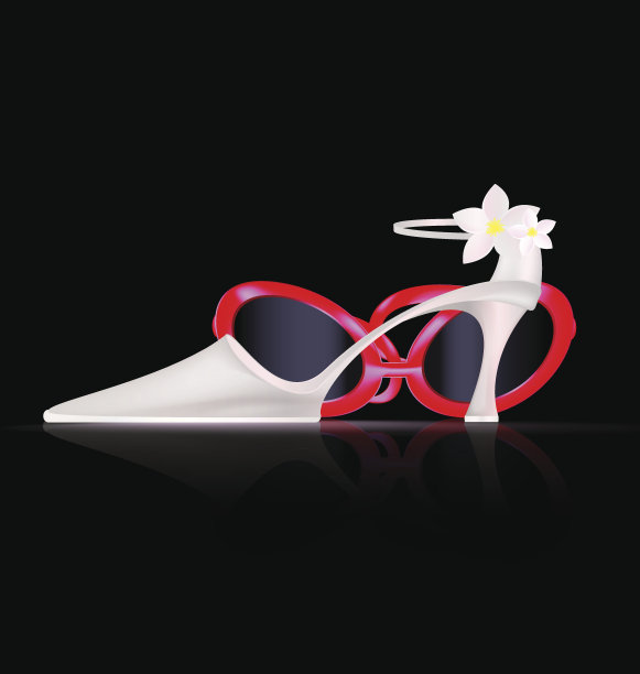 白色的鞋子和红色的眼镜图片下载