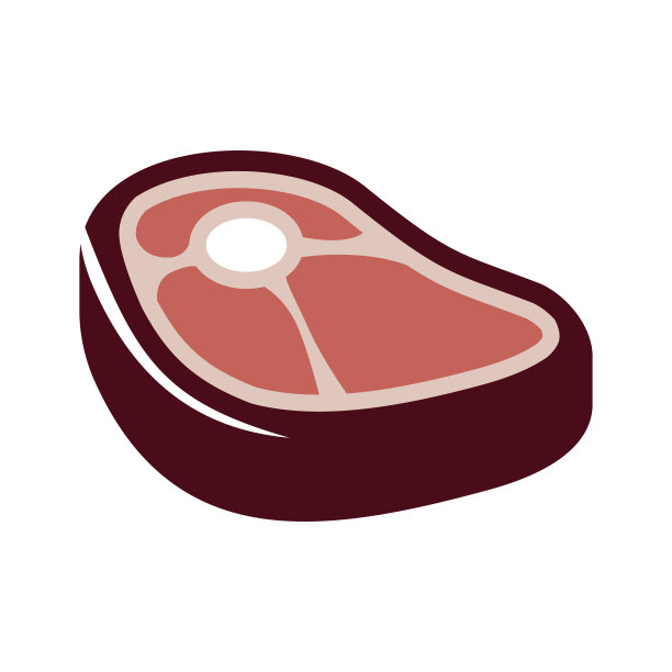 矢量平牛排图标上的白色背景图片下载