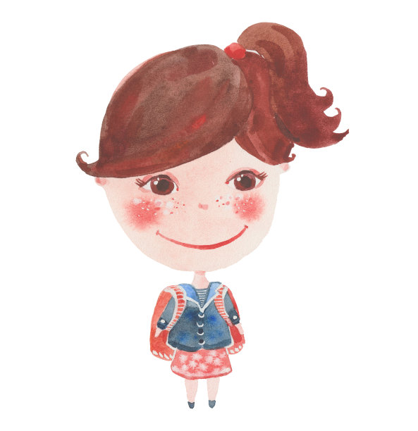 女学生和背包图片下载