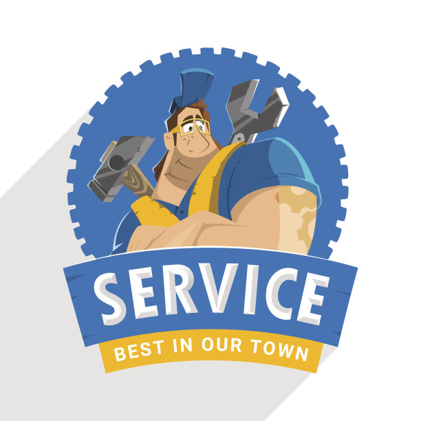 房屋汽车维修服务工具店店标志设计图片下载