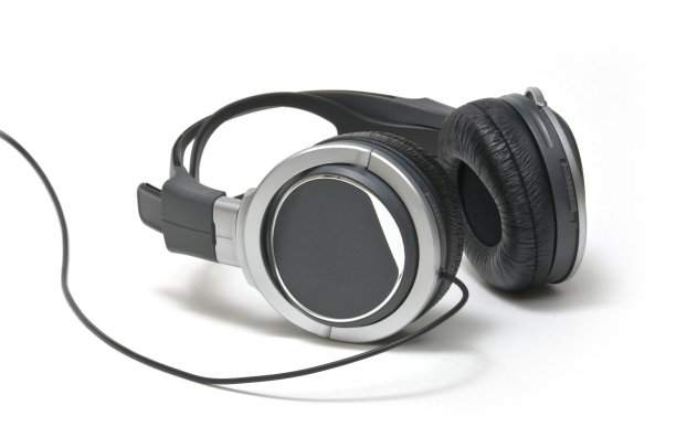 耳机，白色隔离图片下载