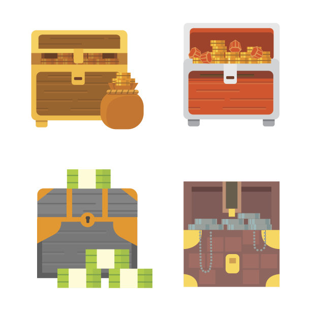 可爱的一套不同的胸部。卡通插图胸部。安全资金矢量图图片下载