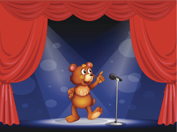 小熊在舞台上表演图片下载