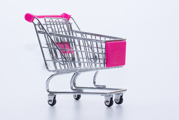 购物超市手推车孤立在白色图片下载