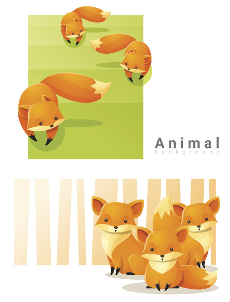 动物背景与狐狸2图片下载