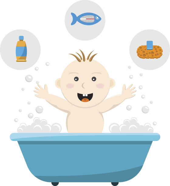 婴儿洗澡沐浴图片下载