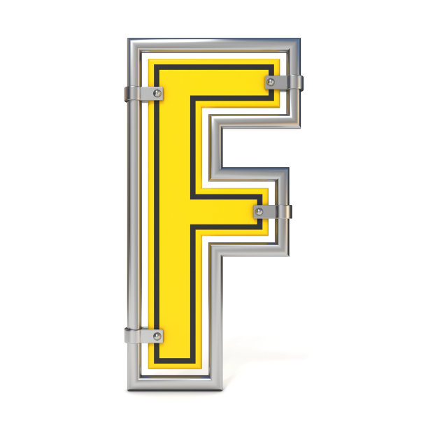 框架交通道路标志字体字母F 3D图片下载