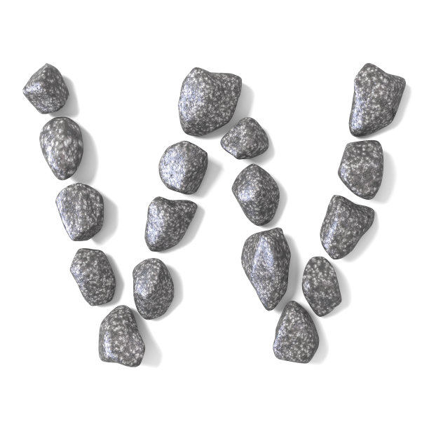 字体由岩石字母W 3D图片下载