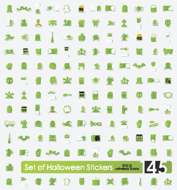 万圣节贴纸套装图片下载