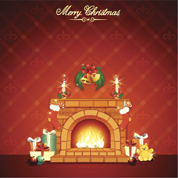 圣诞节的壁炉图片下载